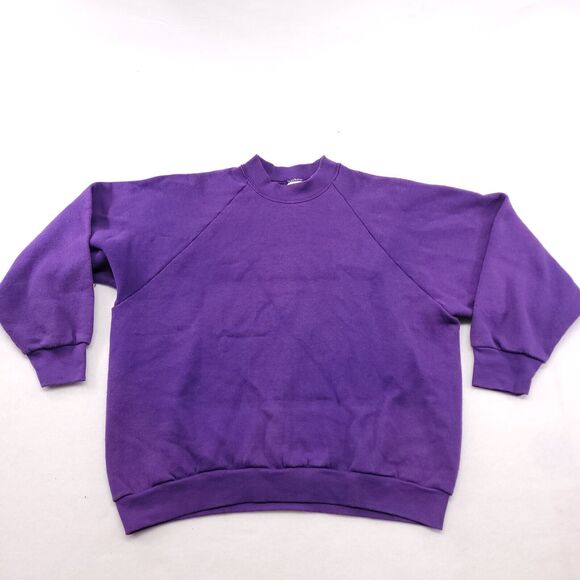 Fruit of the Loom Long Sleeve Pullover Sweatshirt Womens Size Large L Purple - Picture 2 of 9